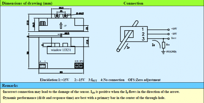 Hall Closed Loop Current Sensor / Hall Current Transducer Simple Installation