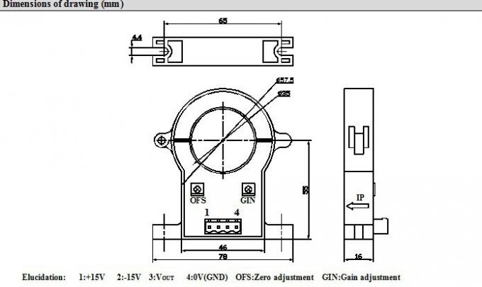 35mm Hole Diameter Hall Effect Linear Current Sensor For Welding Machine